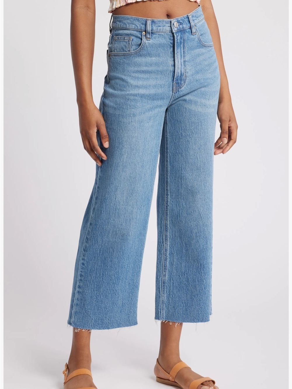 PacSun Light Blue Wide Leg Cropped Jeans